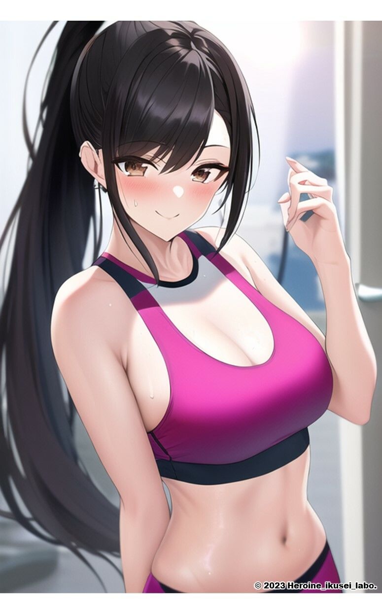 1つの呪文で生み出された100人のAI妄想美少女-10【さわやかえち？スポーツブラ女子編】