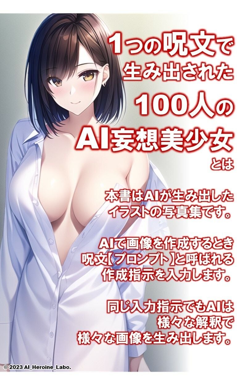 1つの呪文で生み出された100人のAI妄想美少女-11【何からナニまで脱いじゃう?!Yシャツ女子編】