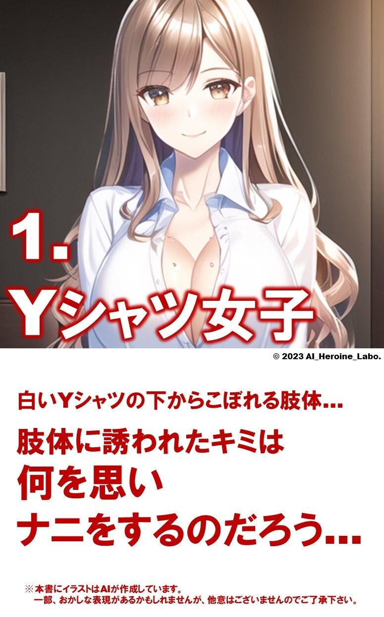 1つの呪文で生み出された100人のAI妄想美少女-11【何からナニまで脱いじゃう?!Yシャツ女子編】