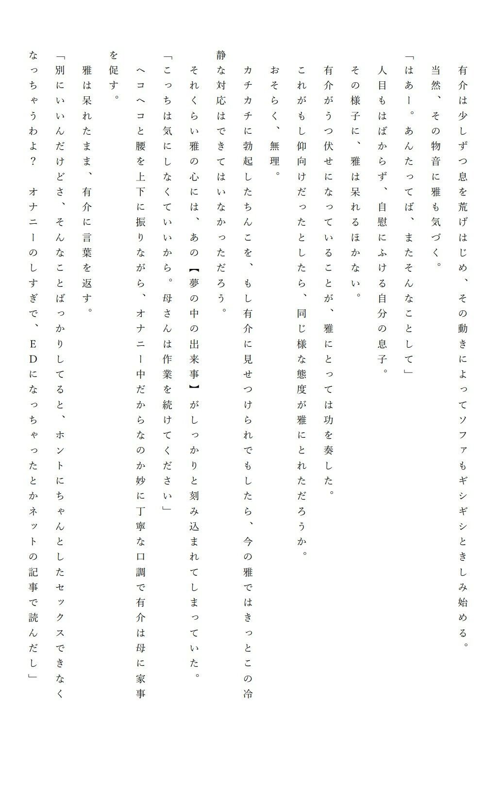 僕と母さんが男と女になるまでの一週間