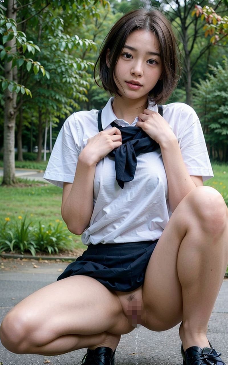 女子校生どこでもおしっこ【通学中に我慢できず】