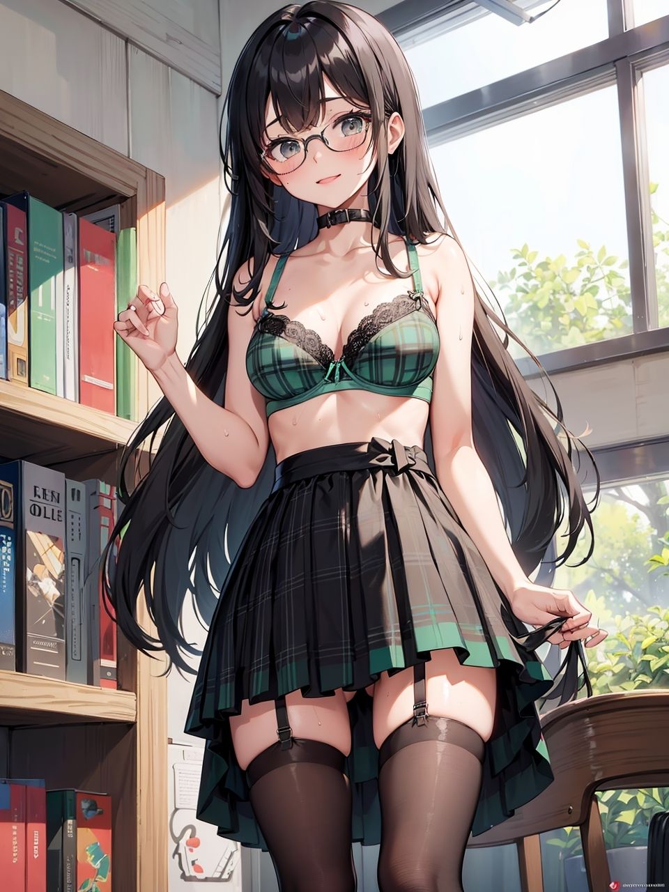 本は絶対に買って読む主義の図書委員長が、小遣い稼ぎをするCG集
