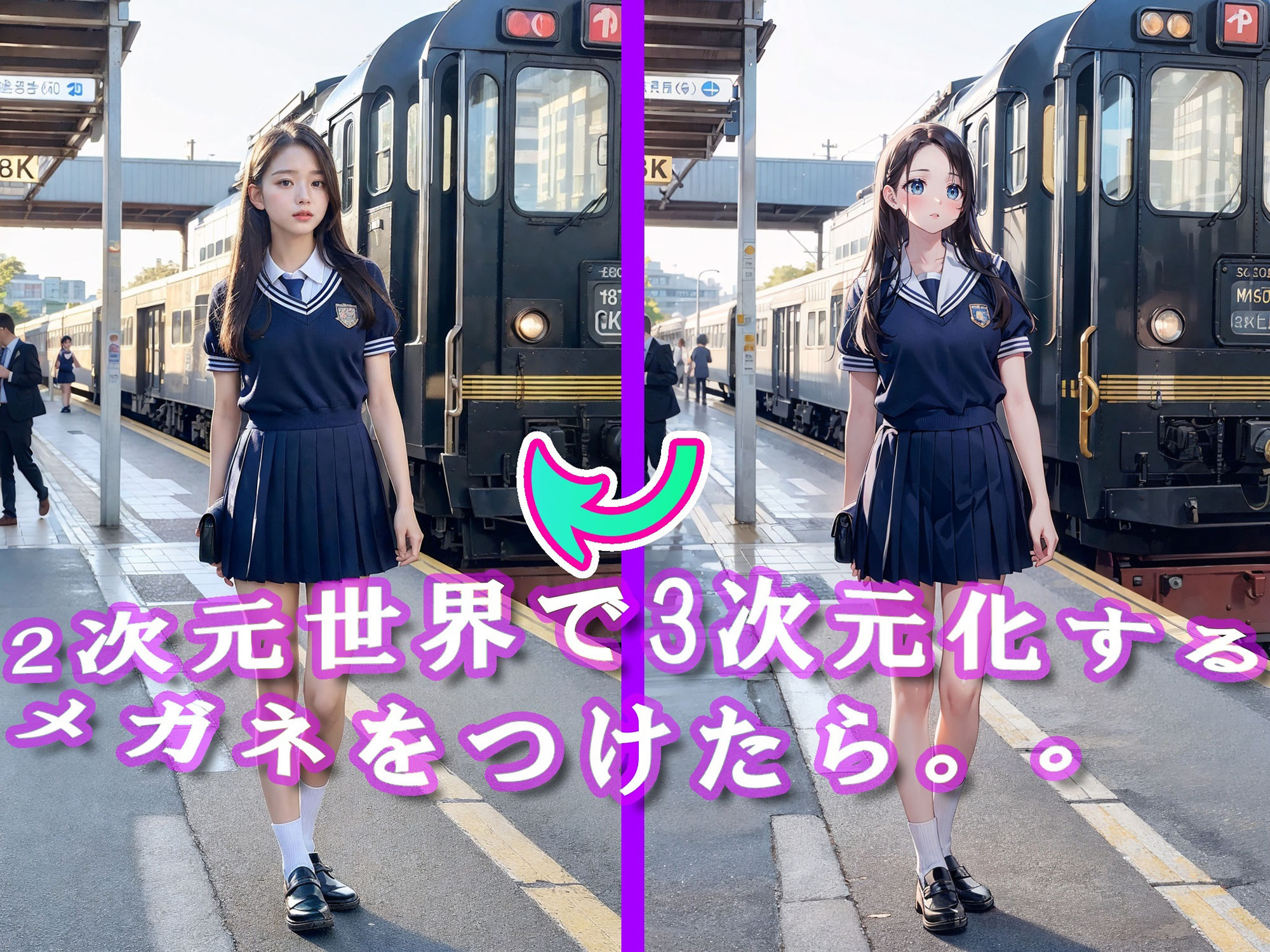 ★3次元化メガネ★電車の向かい席〜トイレ〜ホテル