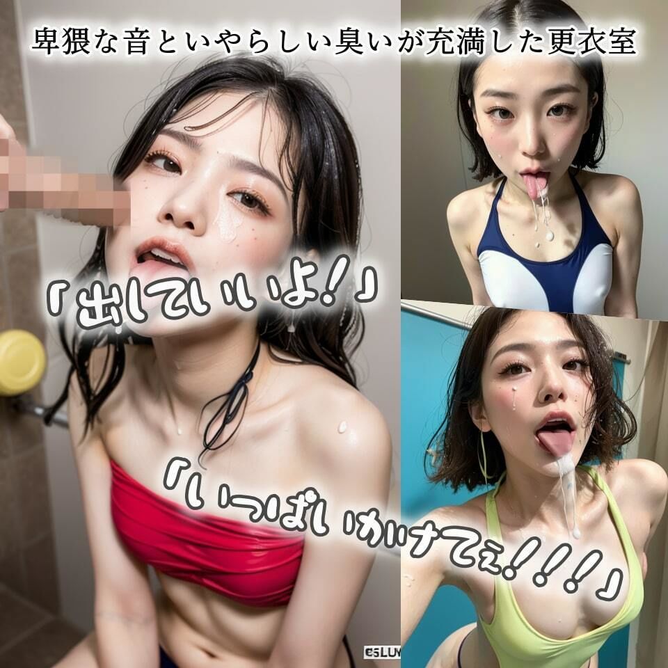 【競泳水着ぶっかけ】アへ顔レオタード〜更衣室のいやらしい音〜【135P】