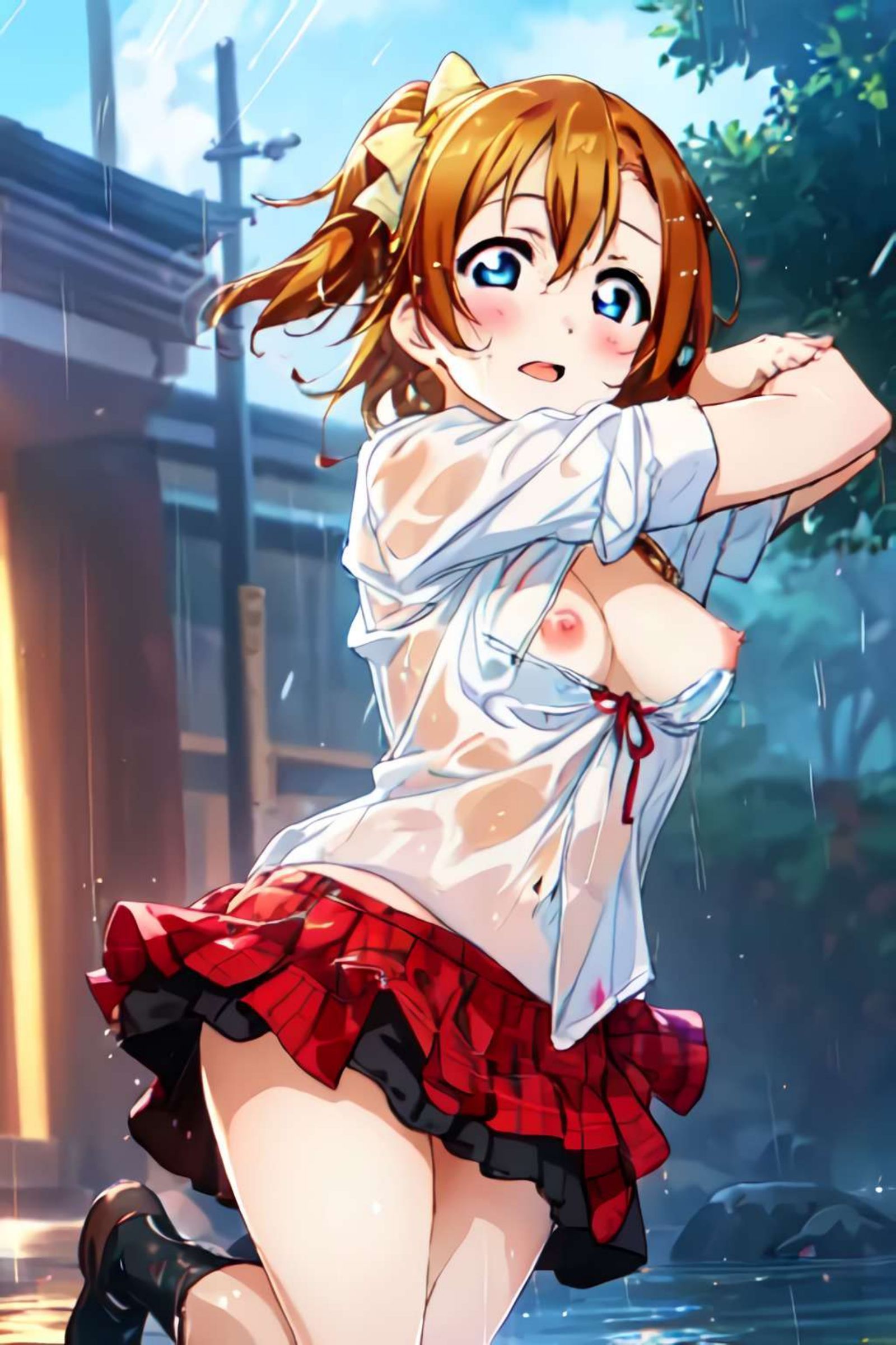 高坂穂〇果 雨の日の露出