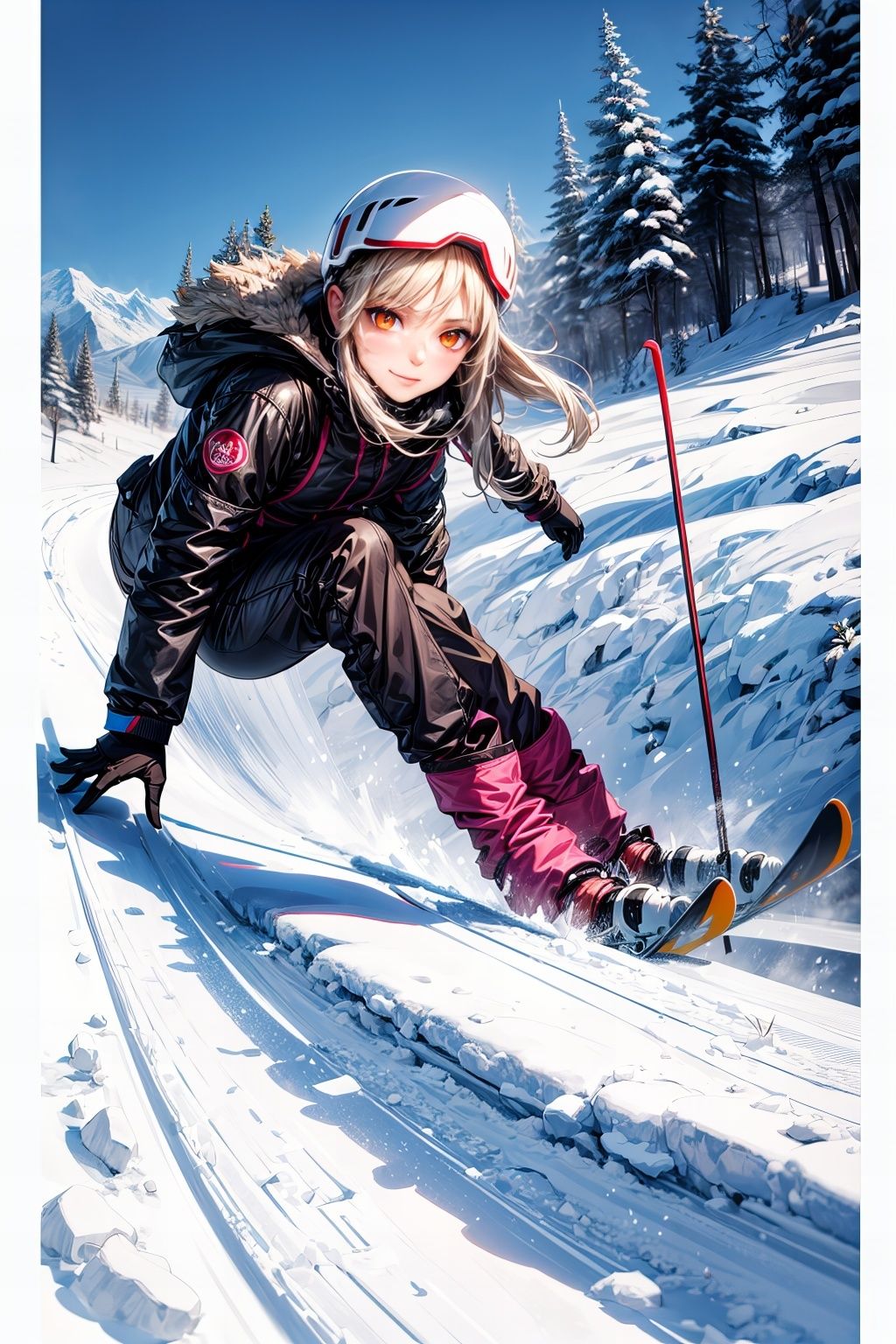 私をスキーで愛撫して