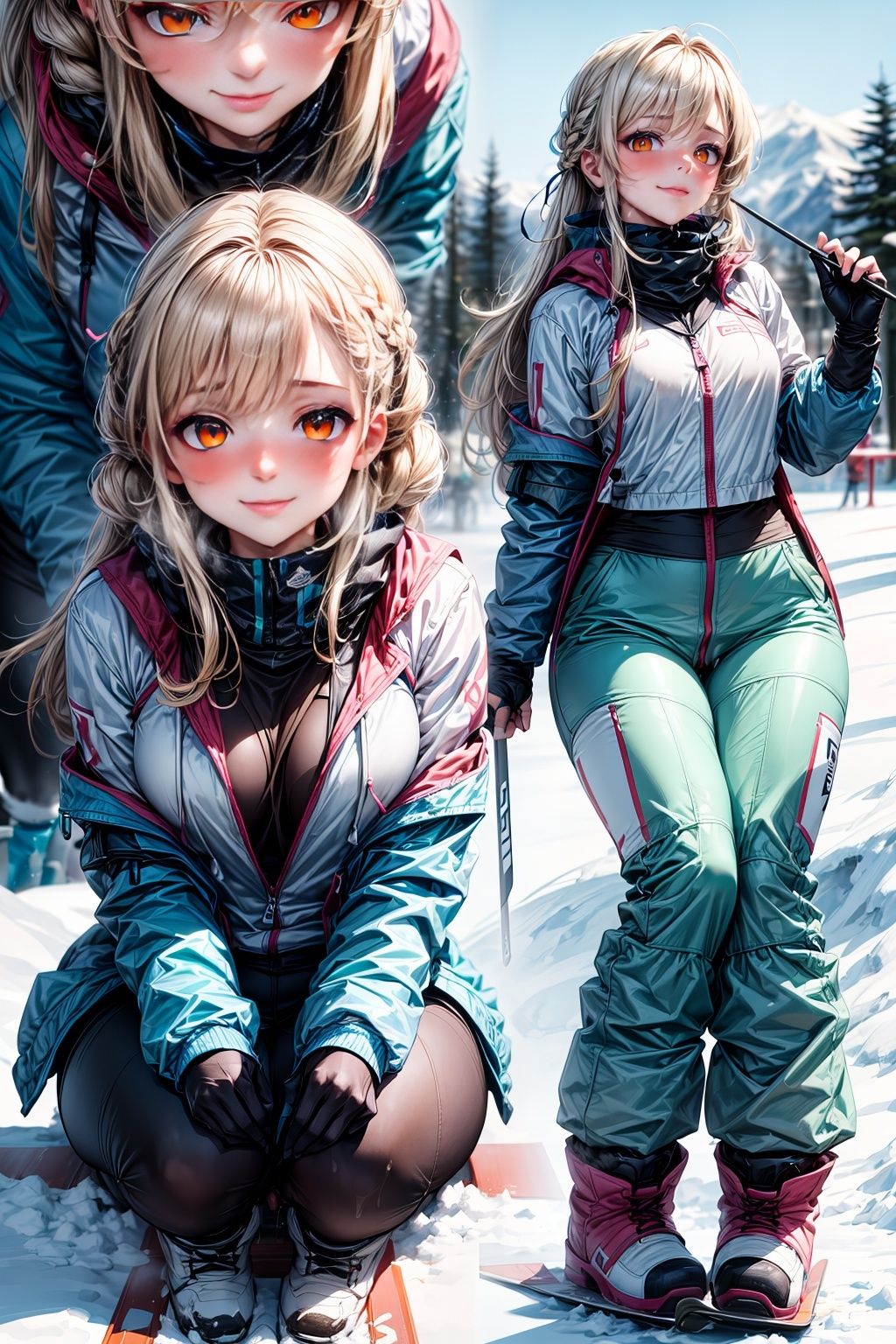 私をスキーで愛撫して