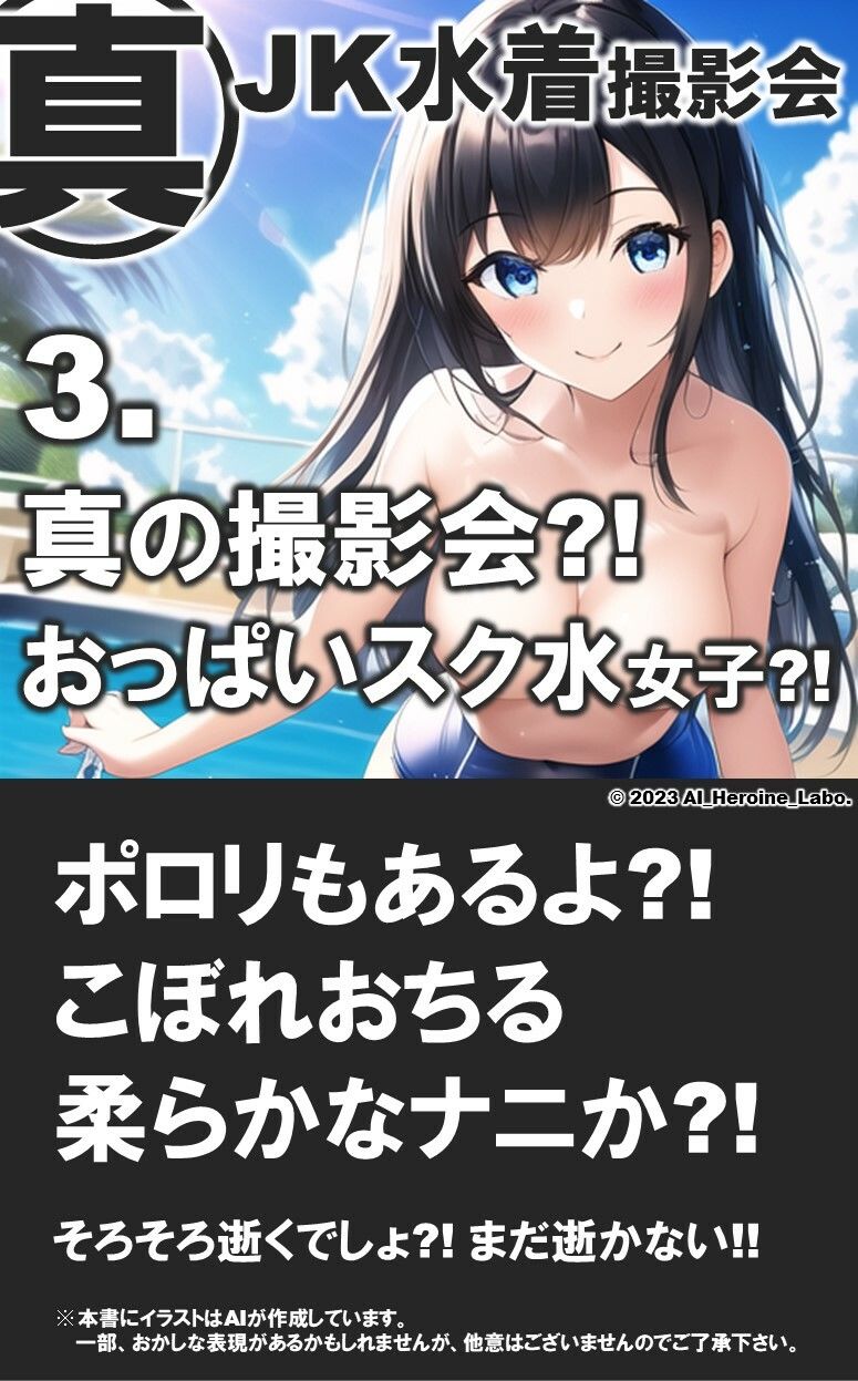1つの呪文で生み出された100人のAI妄想美少女-14【ポロリもあるよ?! JKスク水女子撮影会編】