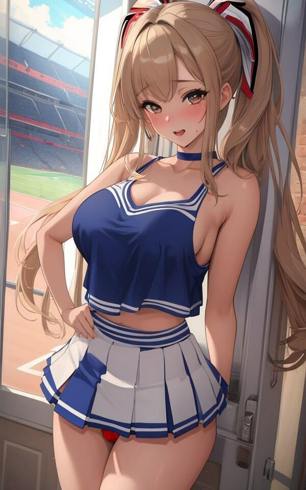 応援中の美人チアガールがセクシーショットを見せつけてくれました!