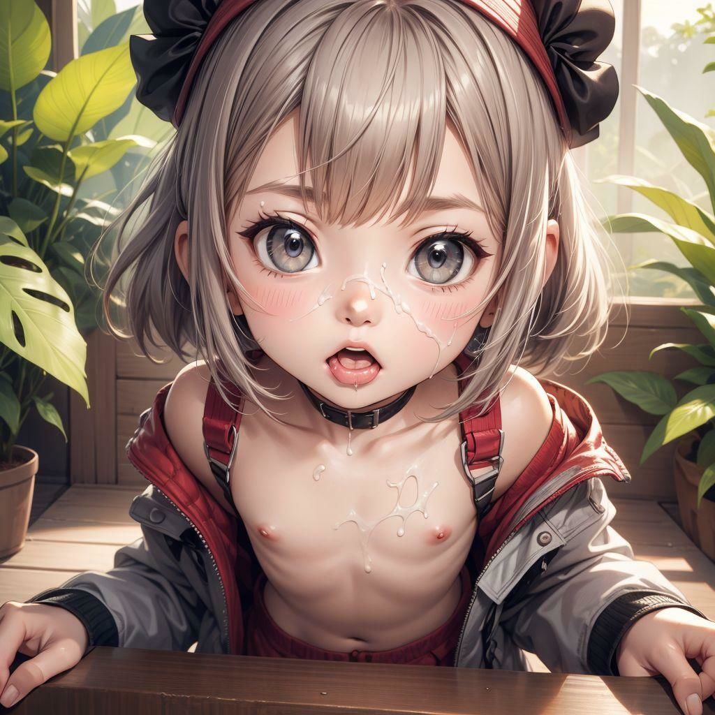 白く染まる童顔とちっぱい