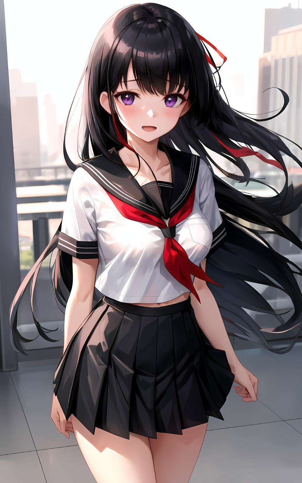 清楚系な黒髪女子校生のえちえち学園