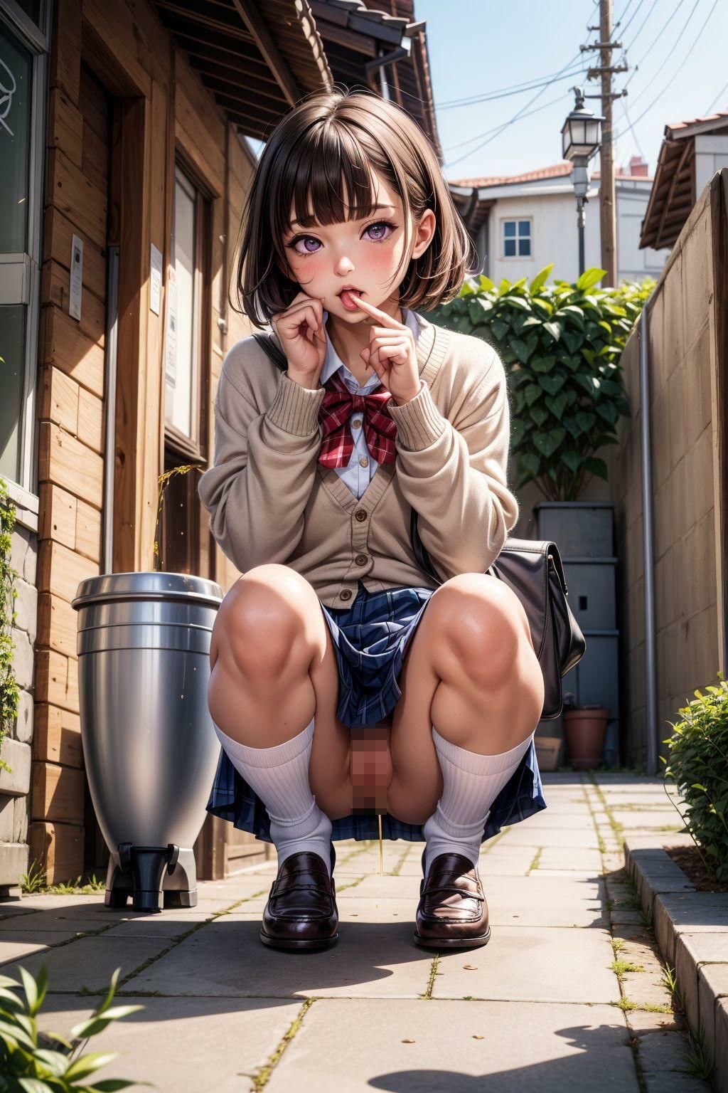 制服少女のおしっこ飲みたいのだぁれだ