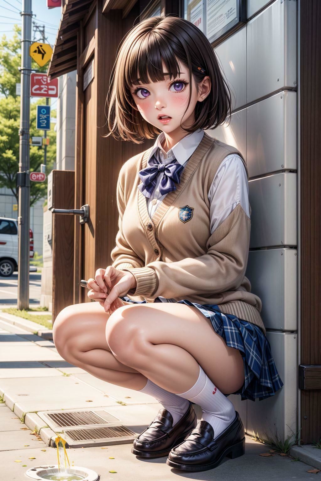 制服少女のおしっこ飲みたいのだぁれだ