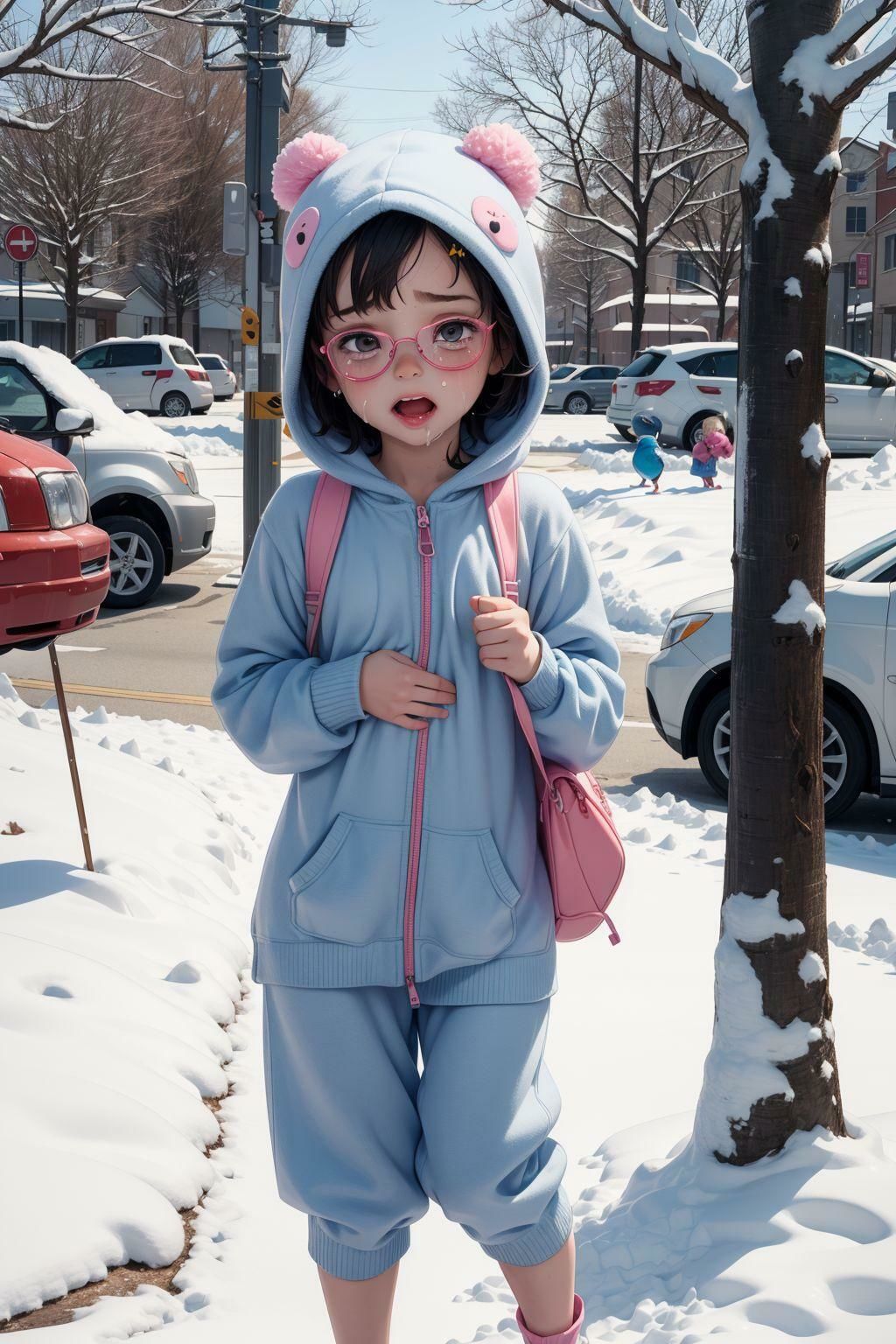 ちっぱいは冬でも露出したくなる