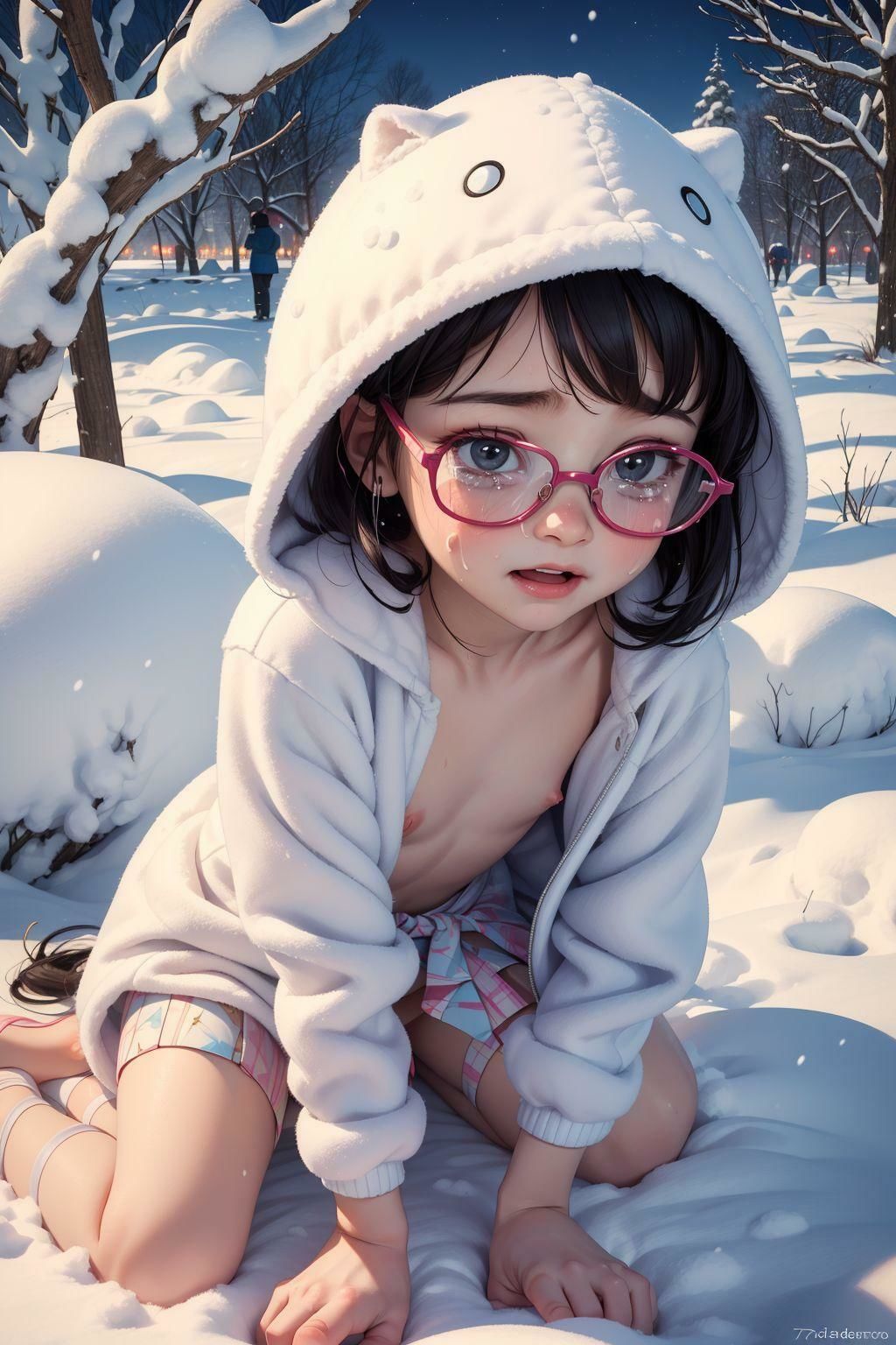 ちっぱいは冬でも露出したくなる