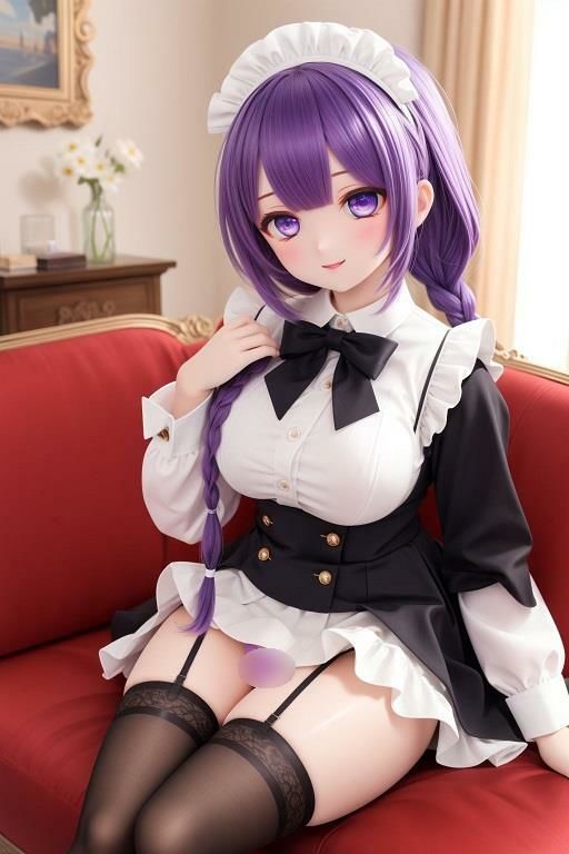 メイドの座りパンチラ