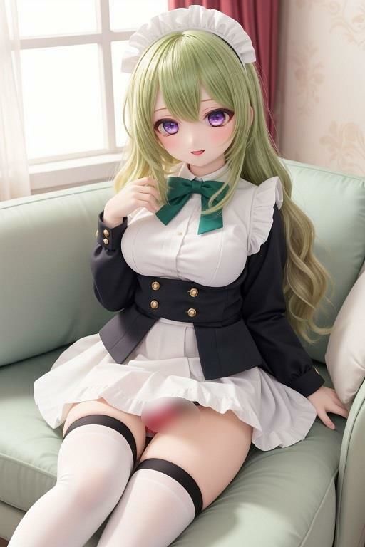 メイドの座りパンチラ