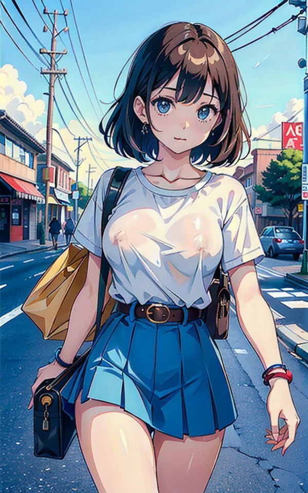 透けているお乳に気づいていない同級生 清純派巨乳美女は今日も可愛い