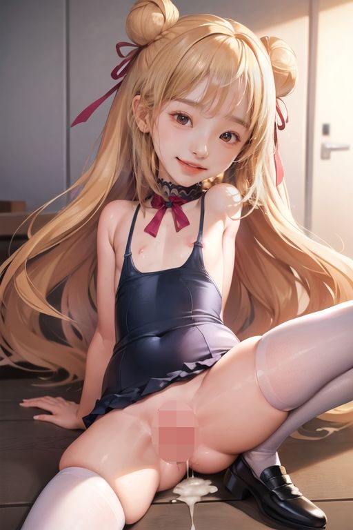 【水泳教室の居残りレッスン】処女スク水ロリま〇こにびゅるるる中出し！ち〇ぽにディルド突っ込み放題