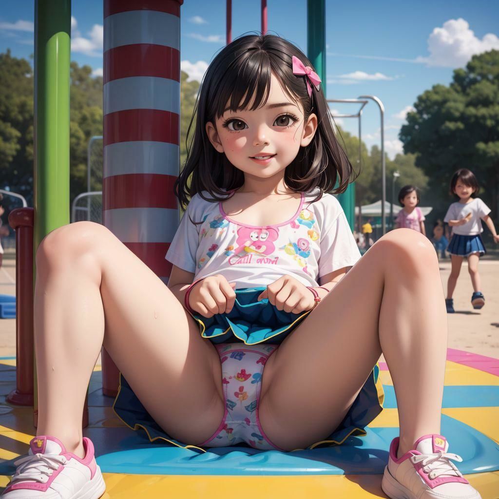 公園に行けば少女たちが綿パンツ見せてくれる