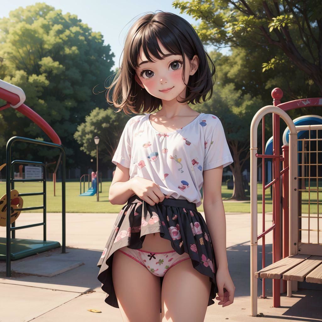 公園に行けば少女たちが綿パンツ見せてくれる