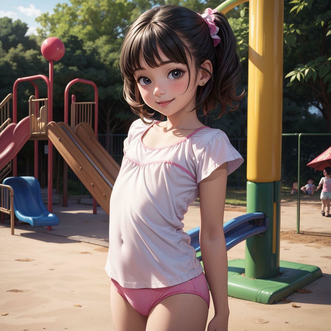 公園に行けば少女たちが綿パンツ見せてくれる