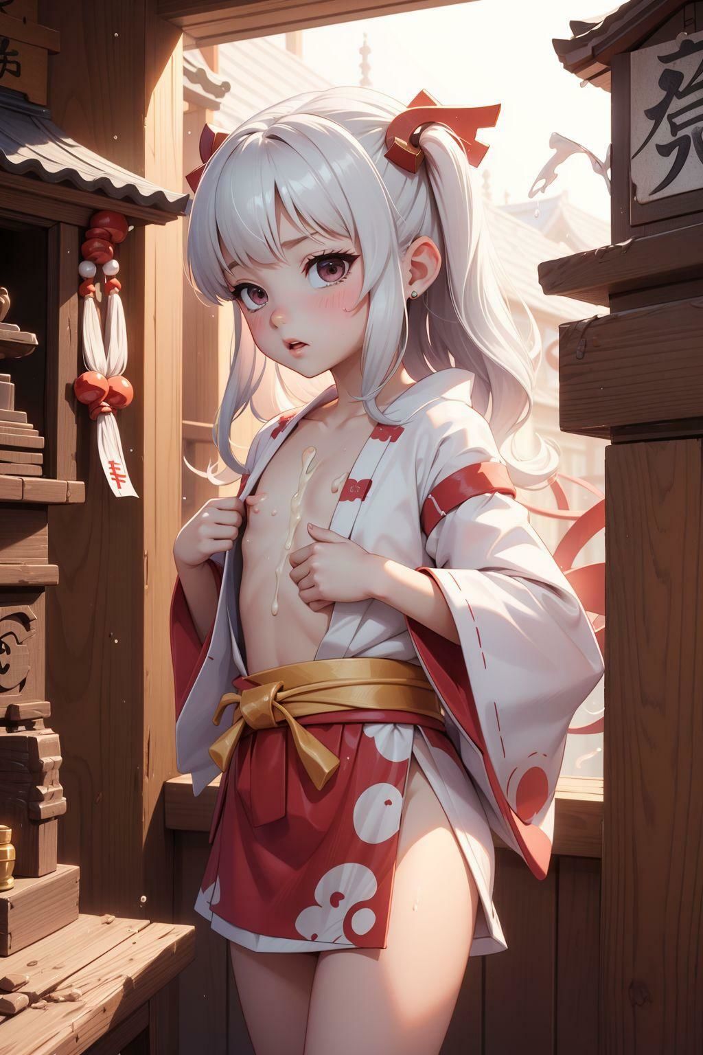 ちっぱい巫女の密かな痴態