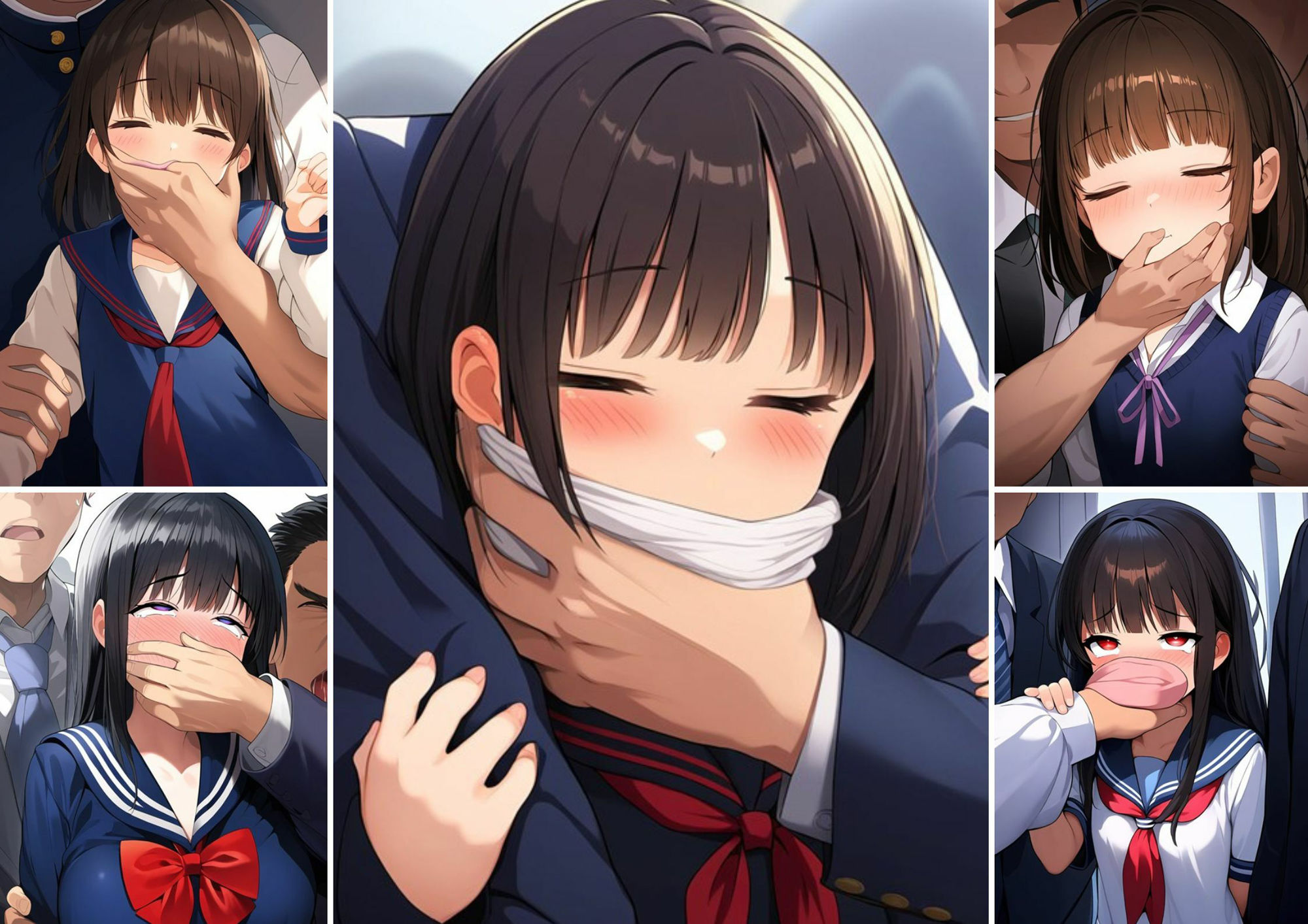 クロロホルムで口を塞がれて連れ去られるお嬢様学園の少女達