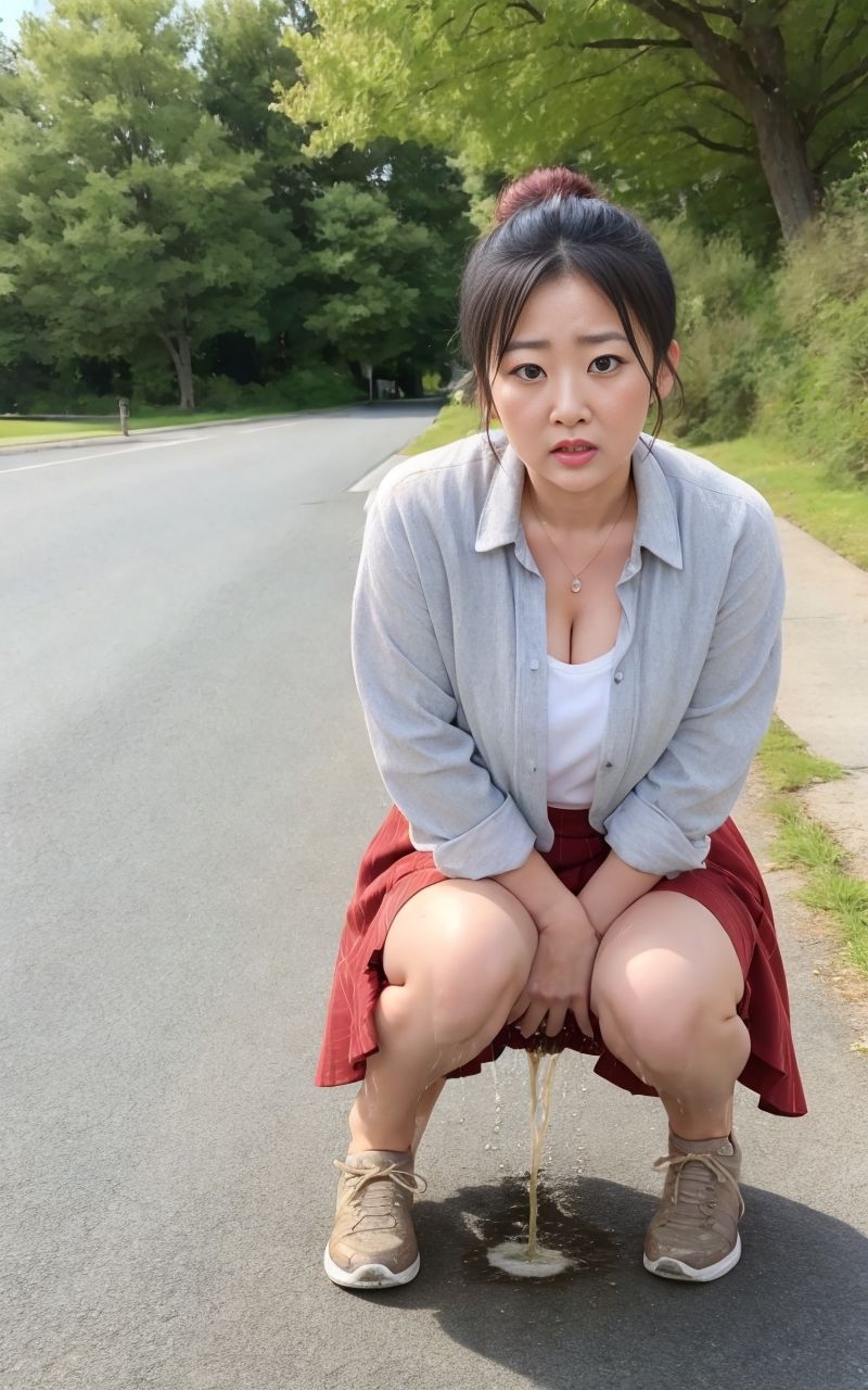 街中失禁人妻