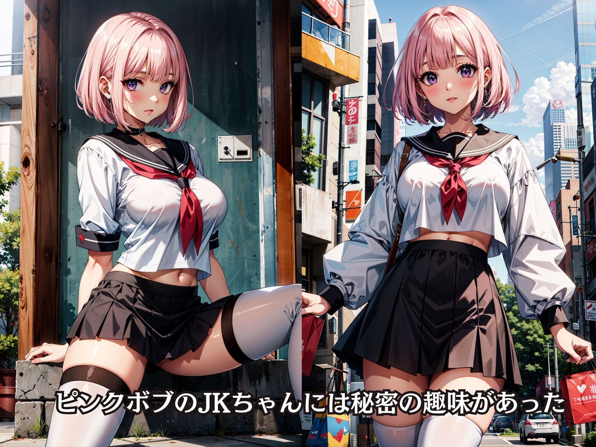 露出狂JK。通りすがりのおじさんと青姦SEXにハマり中。
