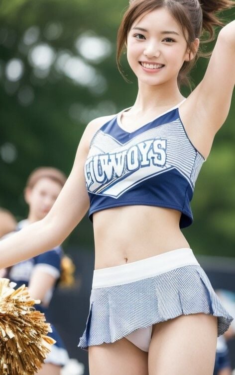 目線が奪われてしまうチアガールの美女 AIグラビア写真集 AI生成