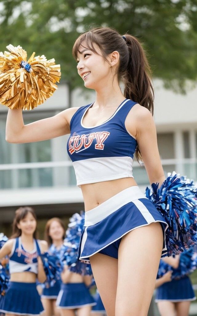 目線が奪われてしまうチアガールの美女 AIグラビア写真集 AI生成
