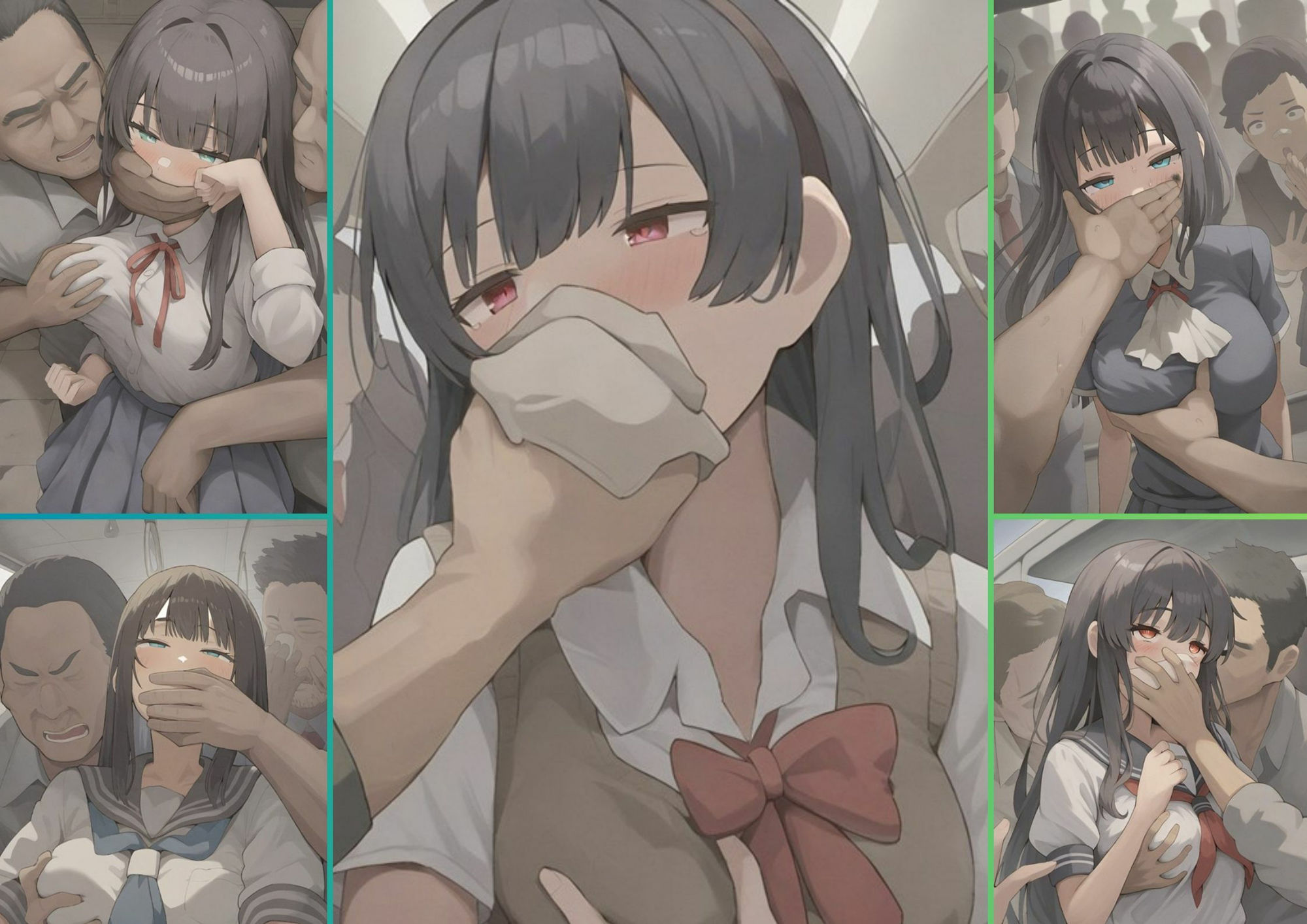 巨乳JKにクロロホルムを嗅がせてオジサンがおっぱい揉みながら誘拐