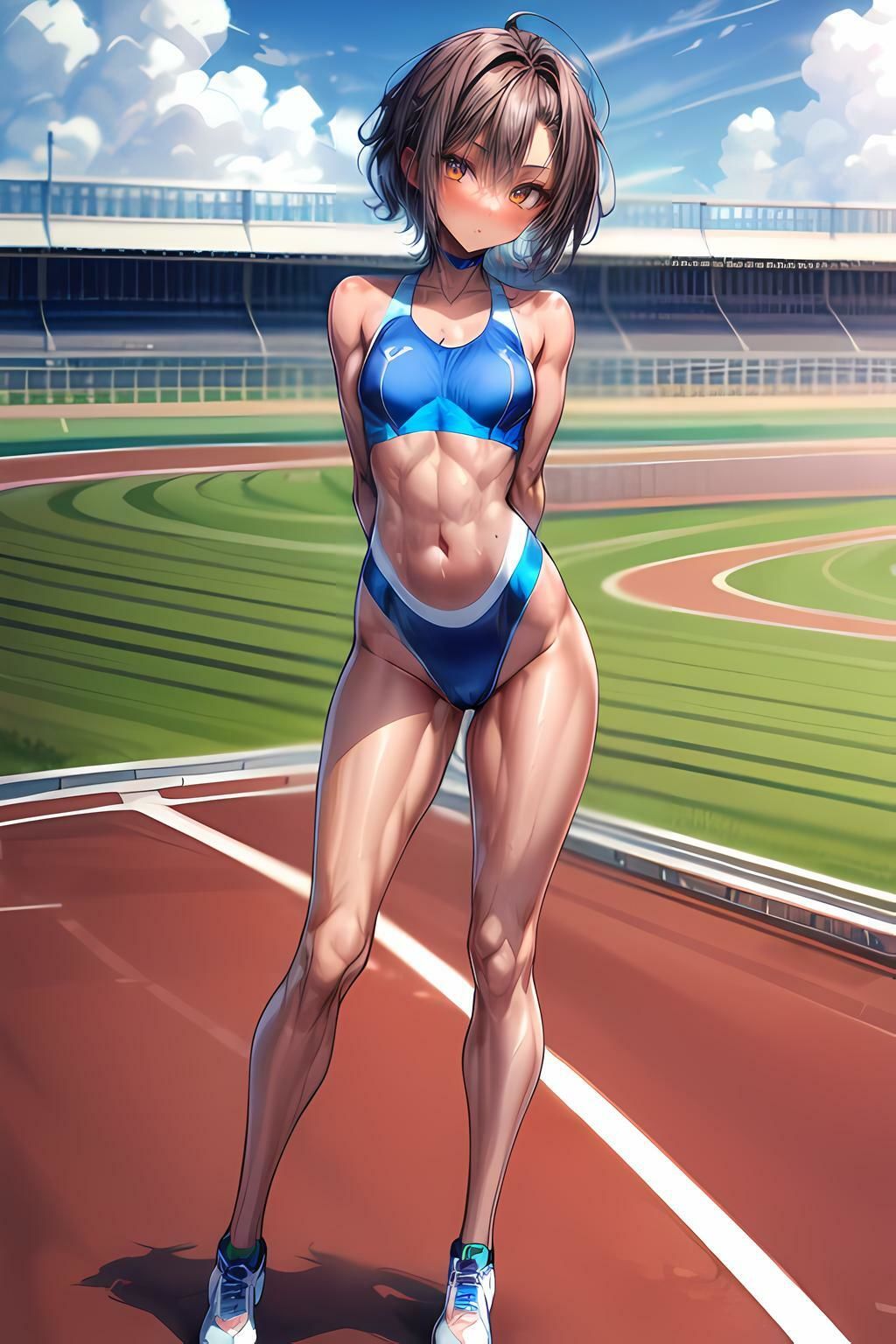 鍛えられた女子陸上部員達の健康的な肉体美