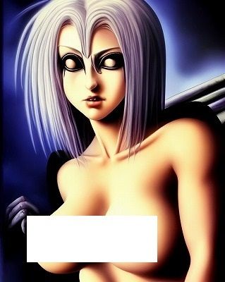 ホラーアート:この強烈な眼力と美乳でイカされそう