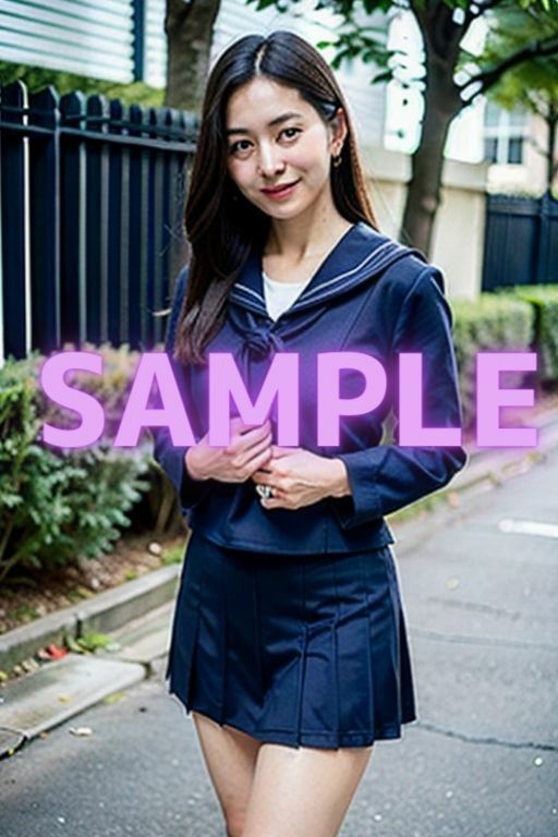 娘の制服を着て街へ出る母親