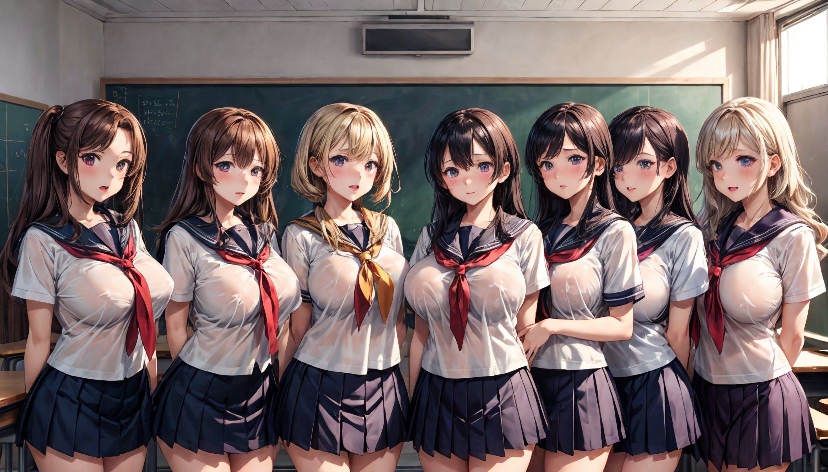 乳出しハーレム学園