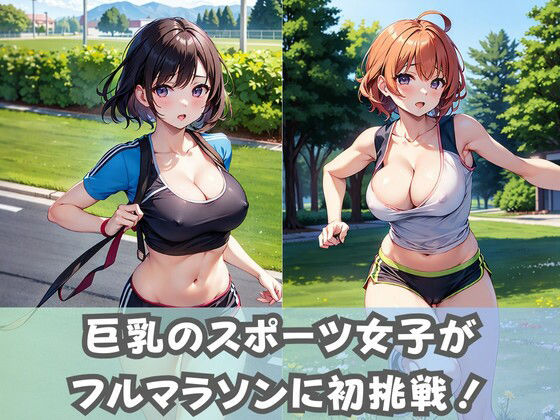 【巨乳スポーツ女子】ノーブラ美少女がフルマラソンに参加!乳首フル勃起の爆乳がぶるんぶるん!