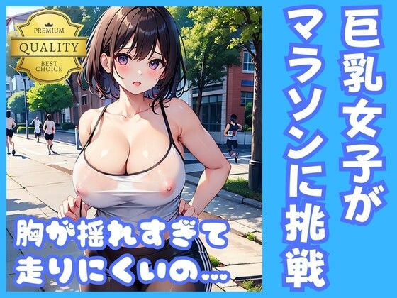 【巨乳スポーツ女子】ノーブラ美少女がフルマラソンに参加！乳首フル勃起の爆乳がぶるんぶるん！