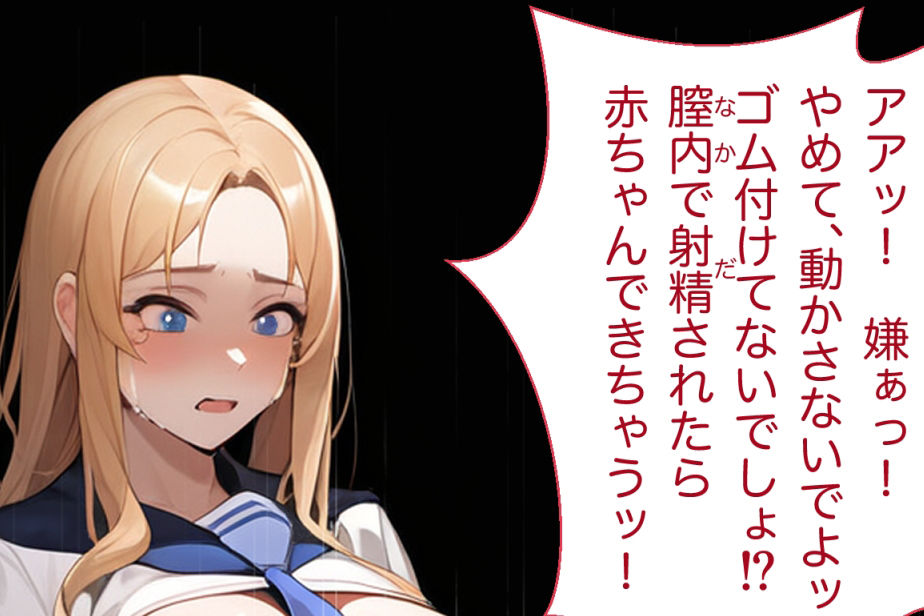 金髪ロング制服女子が拒否るも出されちゃうけしからんイラスト集