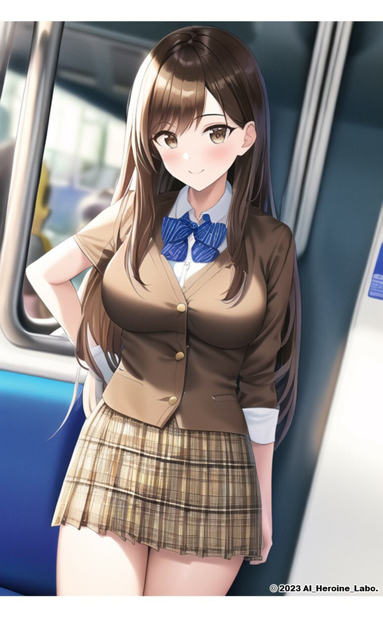 1つの呪文で生み出された100人のAI妄想美少女-20【電車で気になるJK白シャツ女子編】