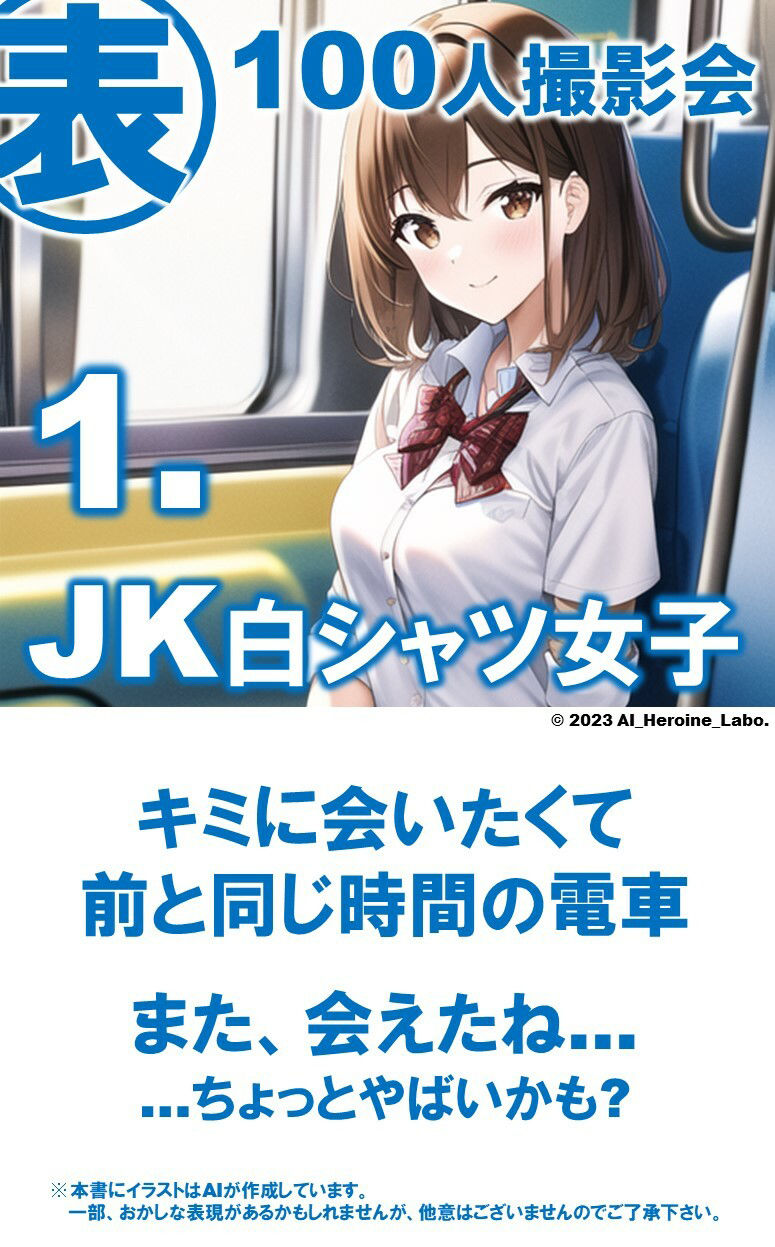 1つの呪文で生み出された100人のAI妄想美少女-20【電車で気になるJK白シャツ女子編】