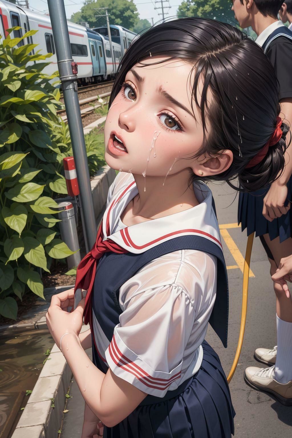 制服少女に触っちゃOH!