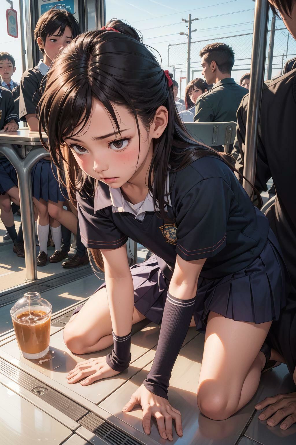制服少女に触っちゃOH!