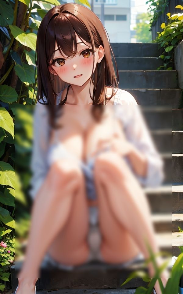 無防備過ぎるしゃがみパンチラ 〜階段編〜