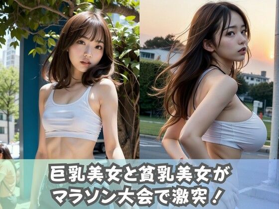 【爆乳対貧乳！】巨乳とちっぱいスポーツ女子がマラソン大会で激突！ポロリも続出！【スポブラ女子】