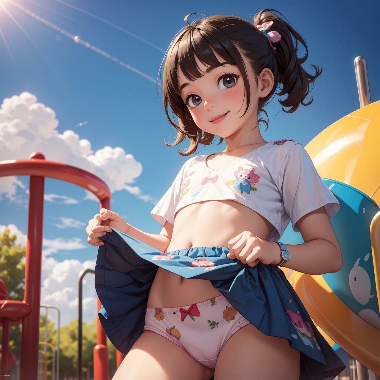 綿ぱんつ見るために今日も公園に行きます