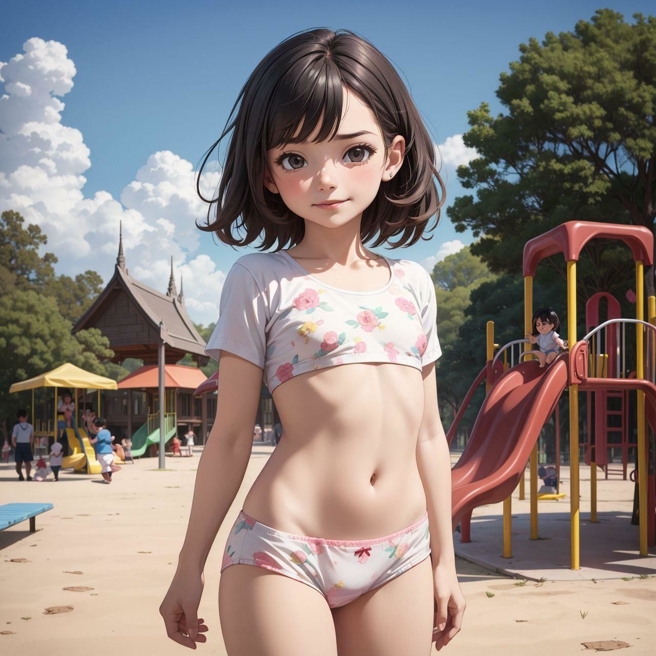 綿ぱんつ見るために今日も公園に行きます