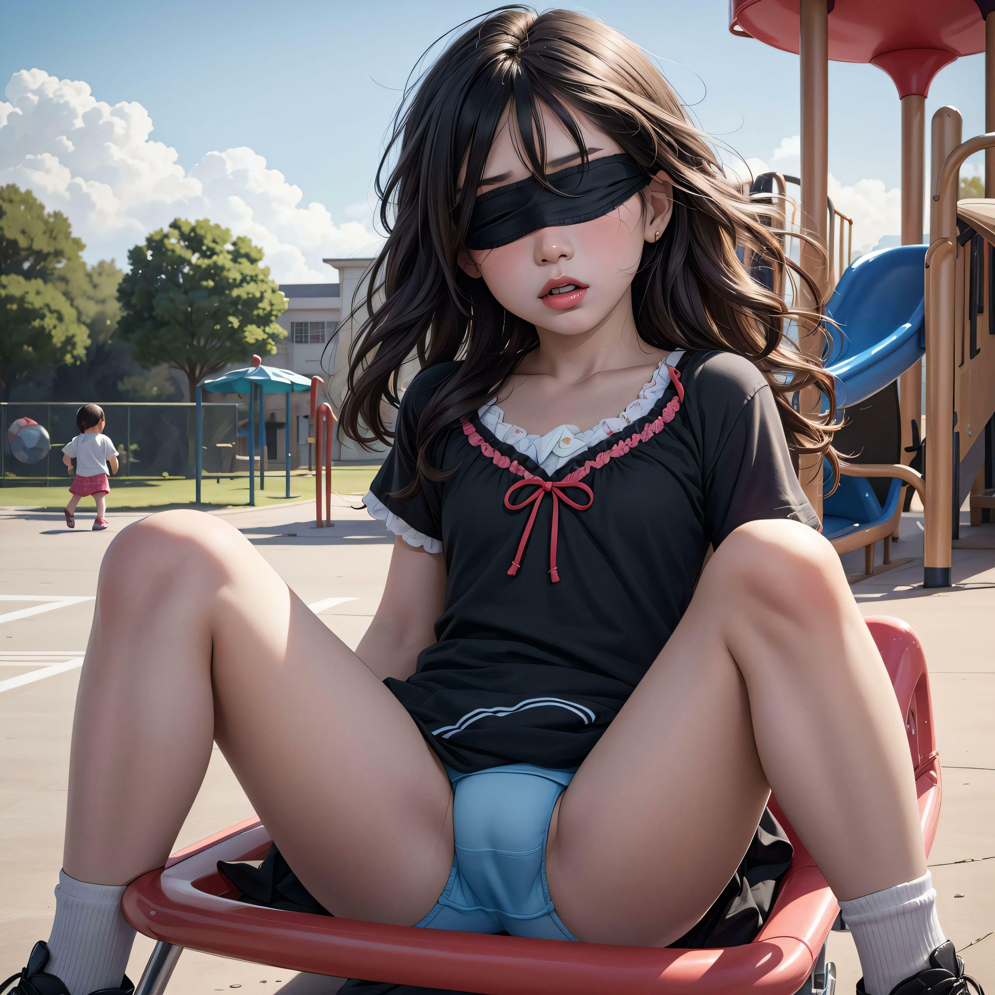 公園にいる少女たち 綿パンツ 〜カラフルエディション〜