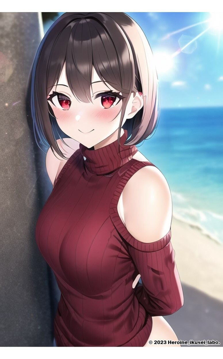 1つの呪文で生み出された100人のAI妄想美少女-22【童貞を殺すニットセーター女子編3】